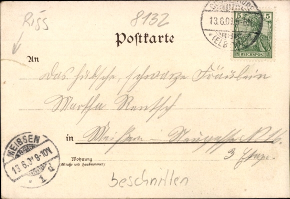 Chromo-Litho Dresden Cossebaude, Gasthof Cossebaude, garden