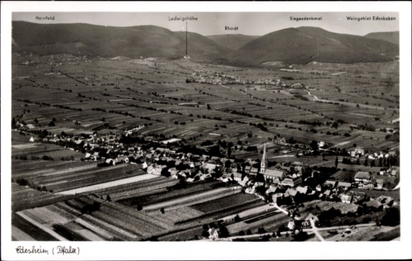 Ak Edesheim in der Pfalz, Fliegeraufnahme