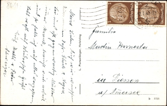 Postcard Hofolding Brunnthal in Upper Bavaria, action L. Portenlänger, forest office, sawmill