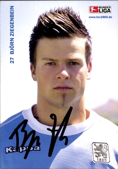 Autogrammkarte Fußballer Björn Ziegenbein, TSV 1860 München, Autogramm