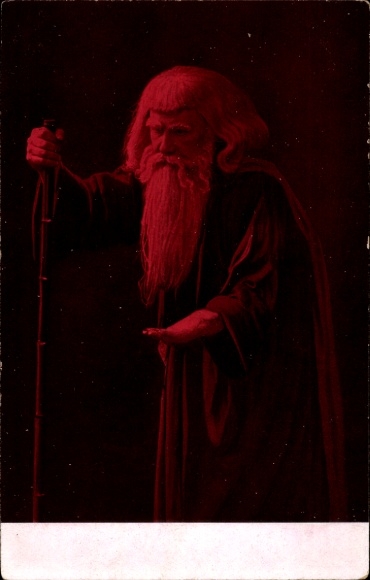Künstler Ak Alter Mann, Bettler