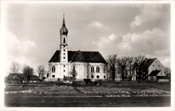 Postcard Vilgertshofen in Upper Bavaria, pilgrimage church of the Sorrowful Mother of God
