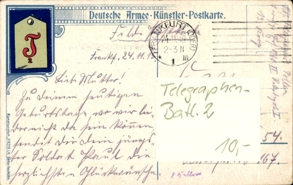 Artist Postcard Hoffmann, A., Soldier in Uniform, Telegraph Battalion 2