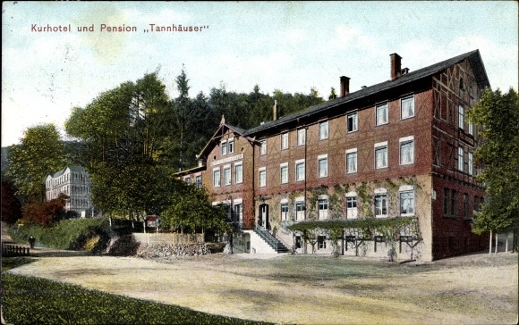 Postcard Thal Ruhla in the Wartburg district of Thuringia, Kurhotel and Pension Tannhäuser