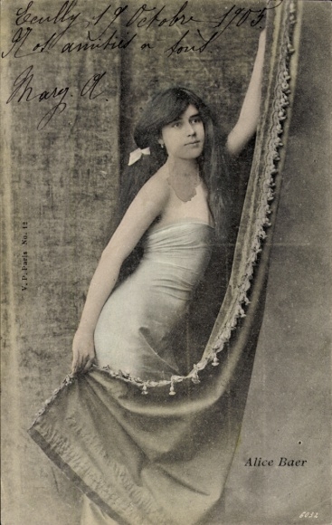 Postcard Varieté artist Alice Baer, portrait