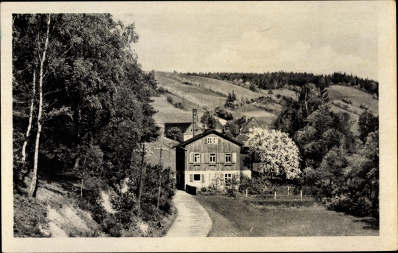Postcard Dönschten Dippoldiswalde Eastern Ore Mountains, Dresden school camp