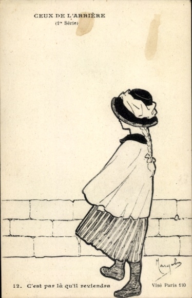 Artist Postcard Ceux de l'arriere, c'est par la qu'il reviendra