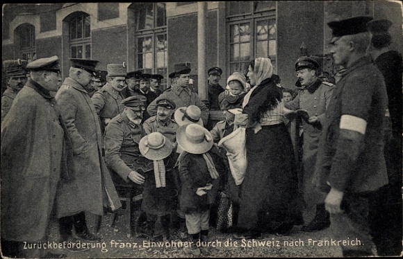 PC transporting French residents back through Switzerland to France, WWI