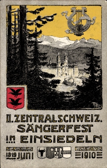 Artist PC Einsiedeln Canton of Schwyz, Einsiedeln Monastery, II. Central Switzerland Song Festival 1910