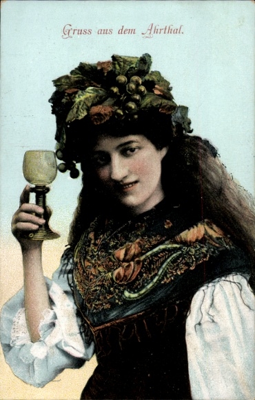 Królowa Wina KP nad Mozelą, portret, kieliszek do wina, Ahrthal
