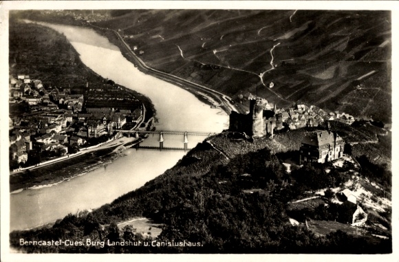 Ak Bernkastel Kues an der Mosel, Burg Landshut und Canisiushaus