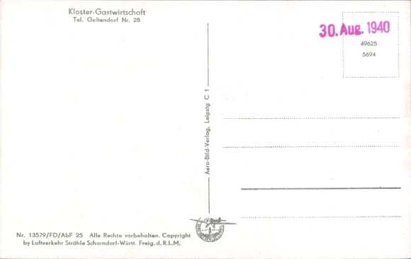 Postcard Sankt Ottilien Eresing in Upper Bavaria, Archabbey of Sankt Ottilien, aerial view of the monastery guest house