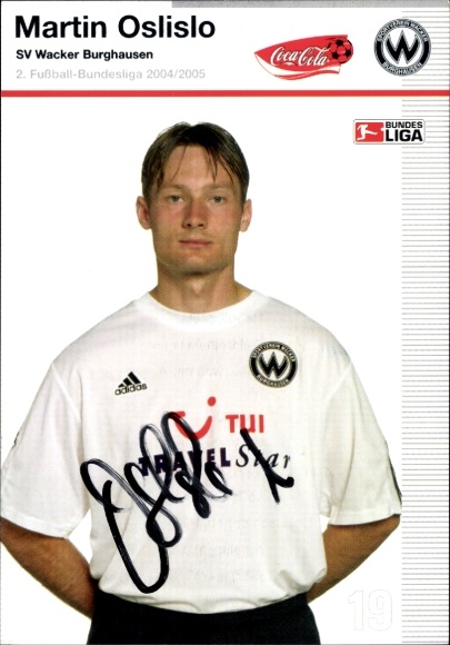 Autogrammkarte Fußballer Martin Oslislo, SV Wacker Burghausen, Autogramm