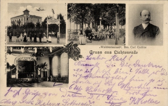 Postcard Berlin Tempelhof Lichtenrade, Forest Restaurant