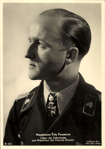 Ak Ritterkreuzträger Hauptmann Fritz Fessmann, Eichenlaub, Panzertruppen, Panzer-Aufklärungs-Abtl.