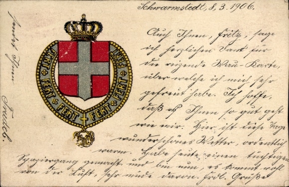 Postcard Schwarmstedt im Heidekreis, coat of arms