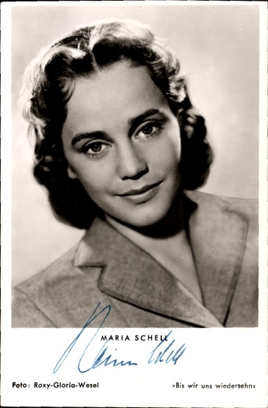 Ak Schauspielerin Maria Schell, Portrait, Bis wir uns wiedersehn, Autogramm