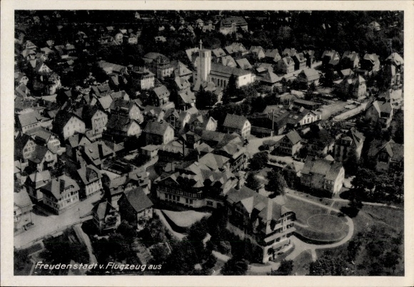 Postcard Freudenstadt in the Northern Black Forest, aerial photograph