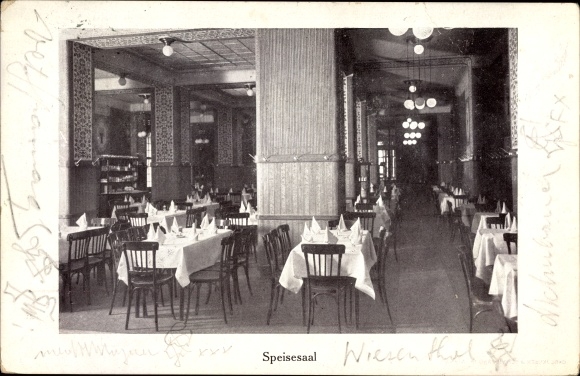 Ak Wien 6. Mariahilf, Franz Dörners Restaurant St. Hubertus, Mariahilfer Straße 49, Speisesaal