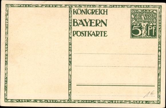 Postal stationery artist PC Diez, M., Prince Regent Luitpold of Bavaria, 1821 to 1911, carriage