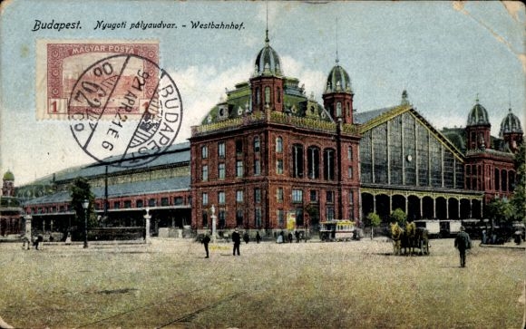Postcard Budapest Hungary, Westbahnhof