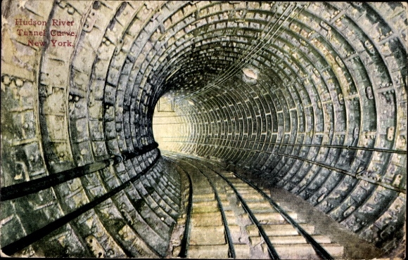 AK New York USA, Hudson River, tunnel curve