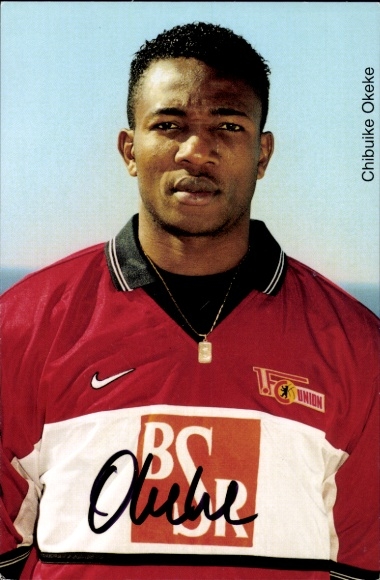 Autogrammkarte Fußballer Chibuike Okeke, 1. FC Union Berlin, Autogramm