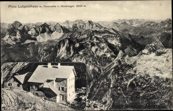 Postcard Bad Hindelang in Oberallgäu, Prince Luitpoldhaus, Panorama, Hochvogel
