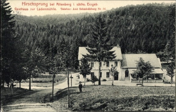 Postcard Hirschsprung Altenberg Erzgebirge, Gasthof zur Ladenmühle