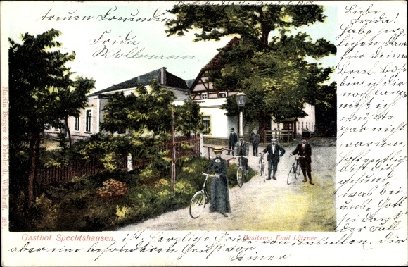 Ak Spechtshausen Hartha Hintergersdorf Tharandt im Erzgebirge, Gasthof, Inh. Emil Lützner