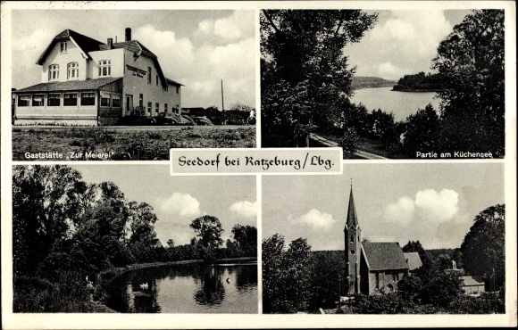 Postcard Seedorf in Lauenburg, Gaststätte Zur Meierei, Küchensee