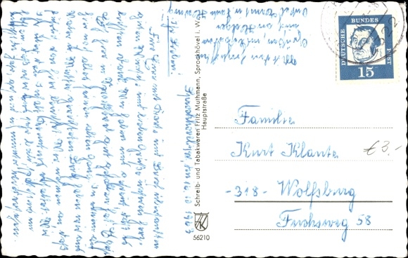 Postcard Sprockhövel in the Ruhr area, outdoor pool, slide, bathers