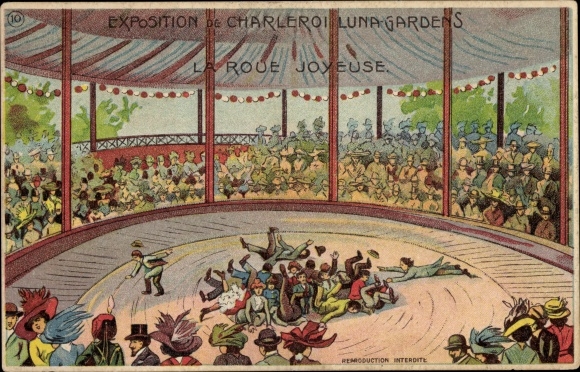 Postcard Charleroi Wallonien Hennegau, Exhibition, Luna Gardens Attractions, La Roue Joyeuse