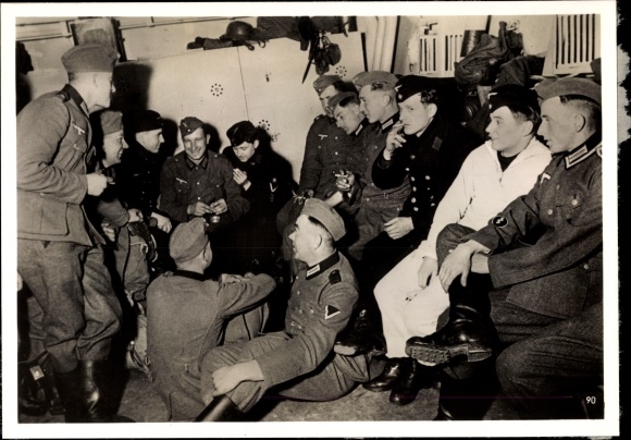 Photo Wehrmacht soldiers are taken to Denmark and Norway on transport ships, April 1940