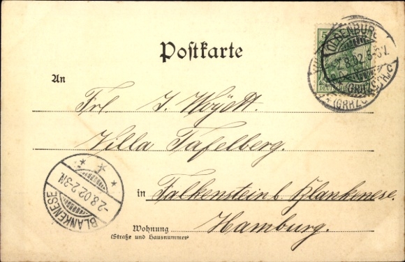 Postcard Oldenburg in Holstein, Cäcilienplatz, garden landscape, trees, domed building