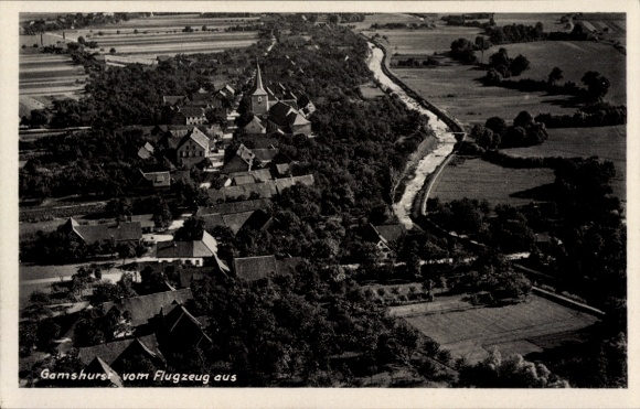 Postcard Gamshurst Achern, aerial photograph