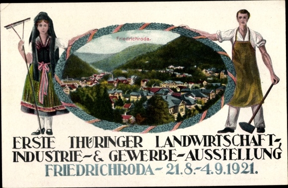 Passepartout PC Friedrichroda in the Thuringian Forest, 1 Thuringian agriculture and industrial exhibition