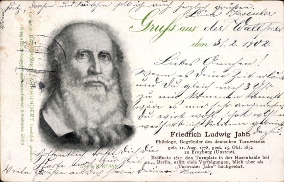 Ak Freyburg an der Unstrut, Friedrich Ludwig Jahn, Philologe, Begründer des deutschen Turnwesens