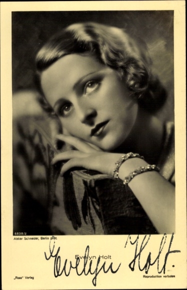 Ak Schauspielerin Evelyn Holt, Autogramm