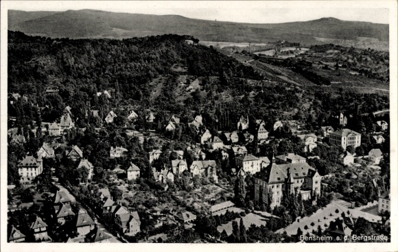 Postcard Bensheim on the Bergstraße Hesse, aerial photograph