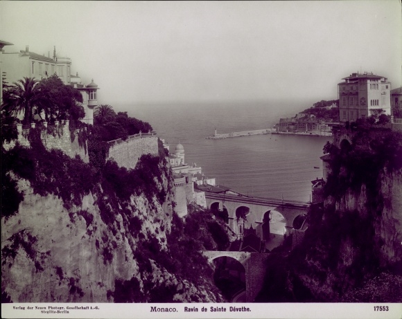 Photo Monaco, Ravin de Sainte Devothe, a 1900
