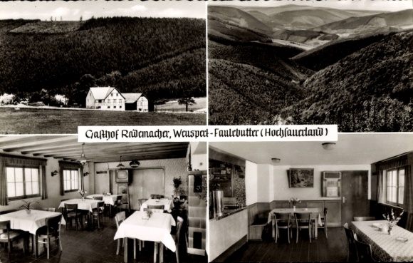 Ak Weuspert Faulebutter Finnentrop, herberg en pension, eetkamer, Jos Rademacher, landschap