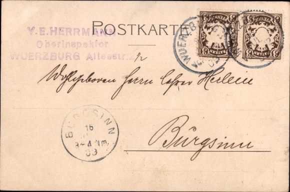 Postcard Stuttgart, Life Insurance and Savings Bank Alte Stuttgarter