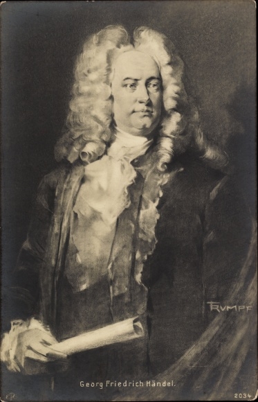 Artist Postcard Rumpf, Georg Friedrich Handel, composer, portrait