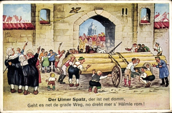 Postcard Ulm on the Danube, Ulmer Spatz