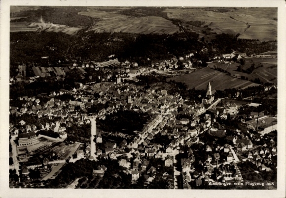Ak Waiblingen in Württemberg, Fliegeraufnahme