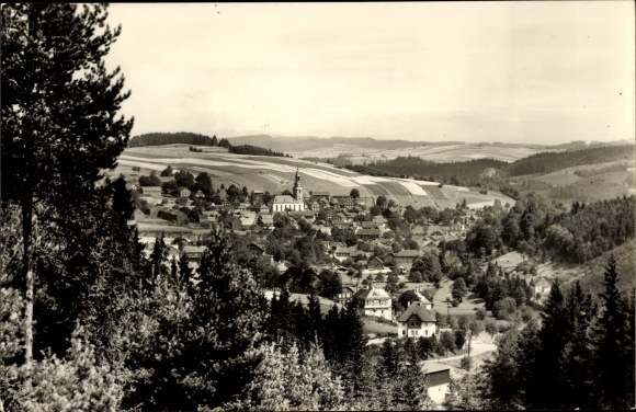 Postcard Wurzbach in Thuringia, panorama of the place