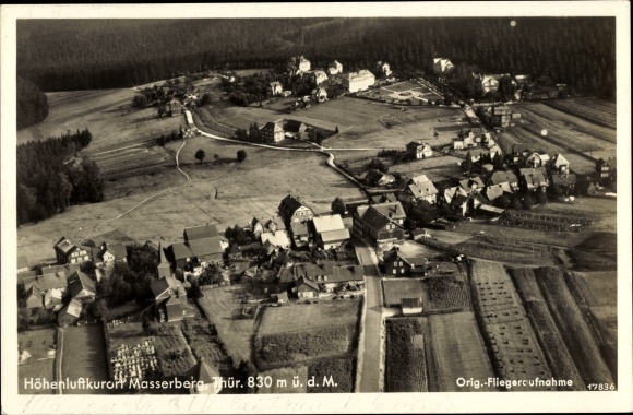 Postcard Masserberg in Thuringia, aerial photo