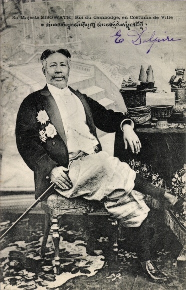Ak Kambodscha, König Sisowath, Tracht