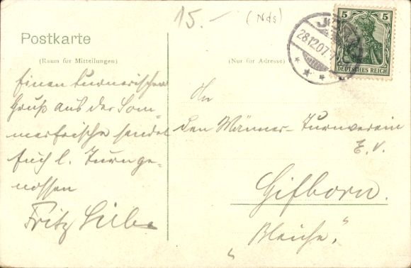 Postcard Jork im Altes Land, street section